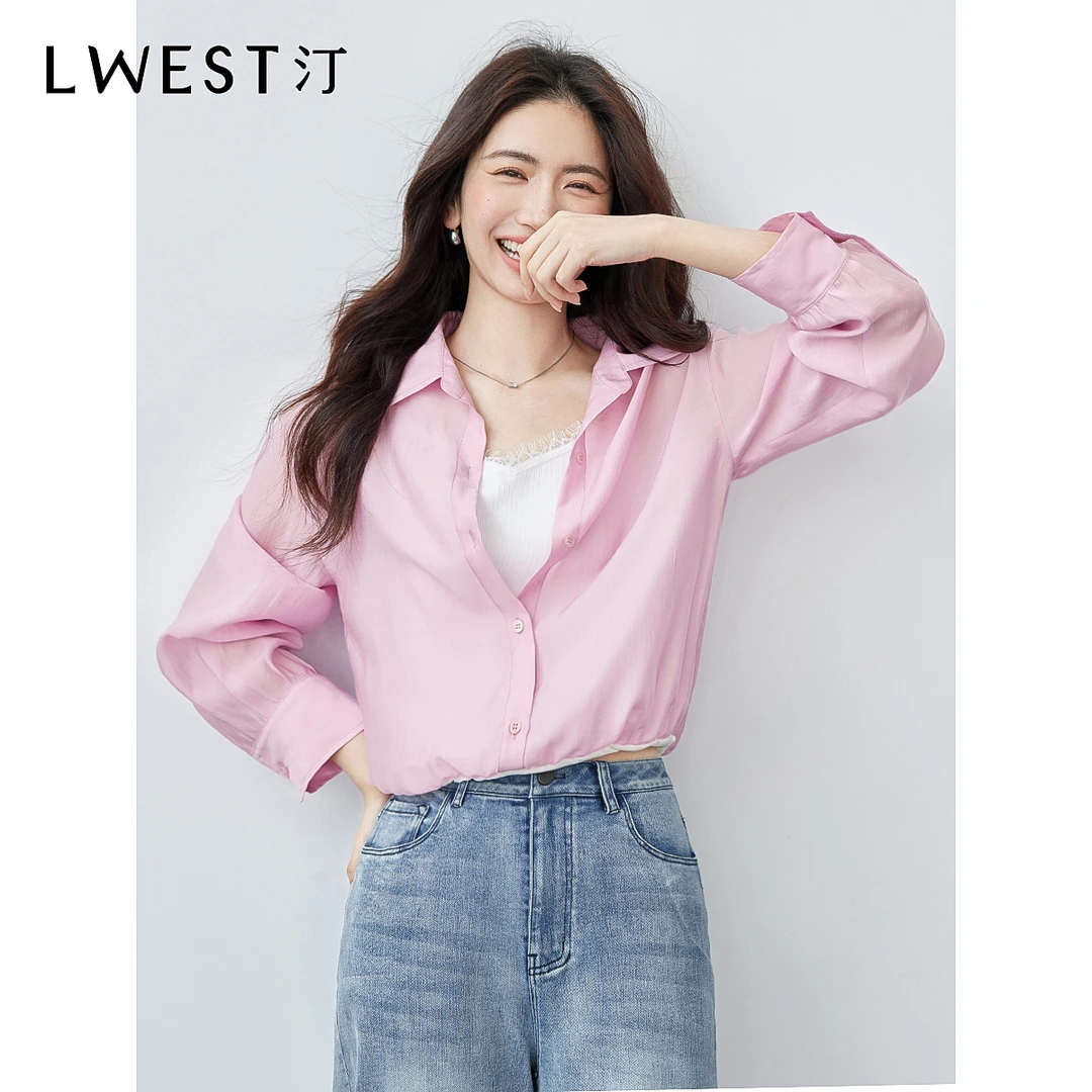 【备用链接】朗文斯汀温柔风气质蕾丝拼接假两件衬衫DTYC5203A0