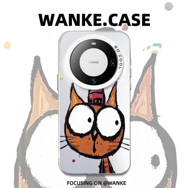 大头猫咪适用华为mate70Pro手机壳新款mate60创意50/40防摔保护套