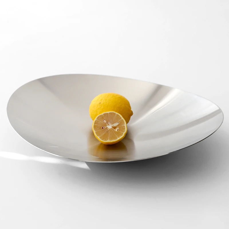 小丸家德国水果盘设计师款客厅茶几轻奢金属家用果盘盆收纳托盘