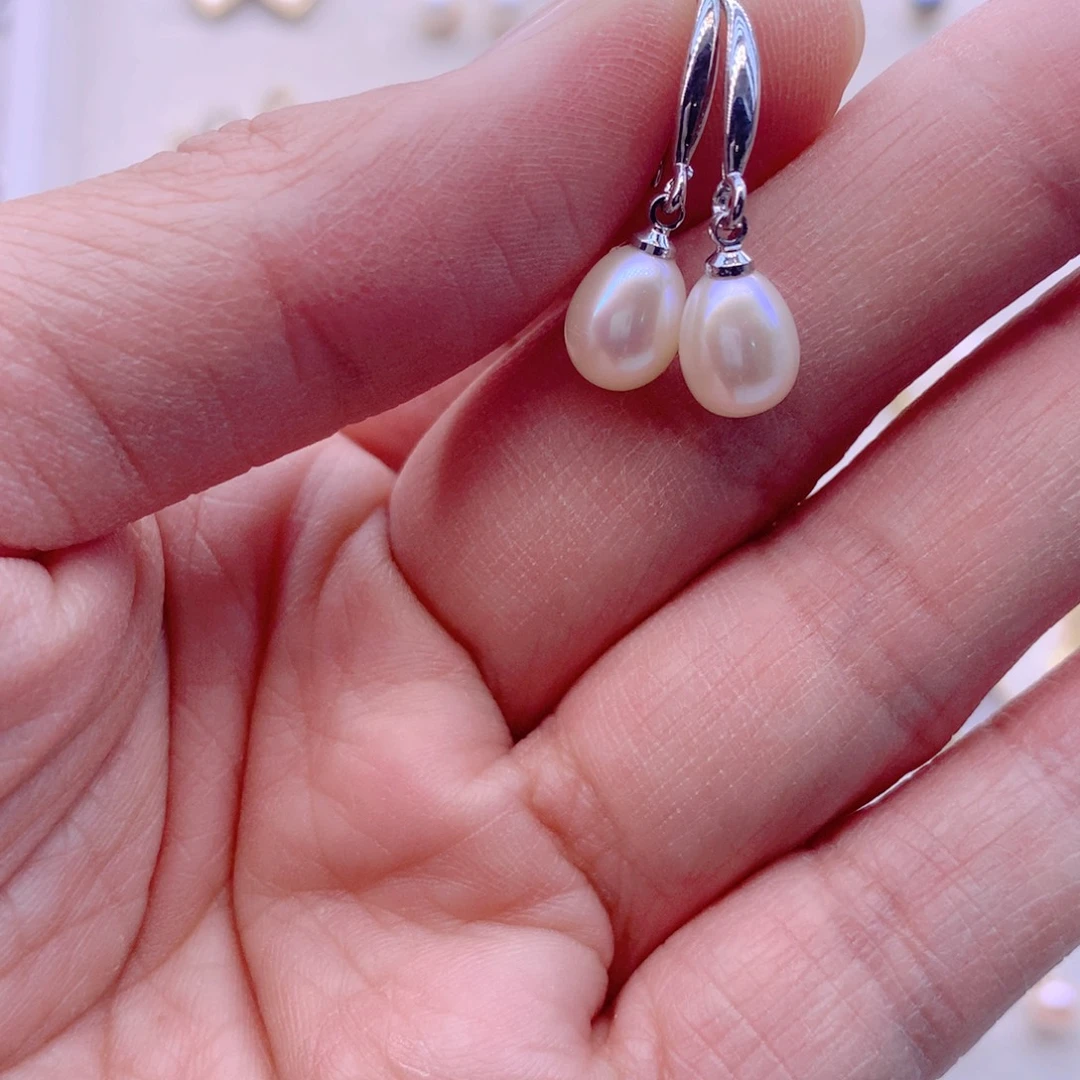 合金淡水珍珠耳饰