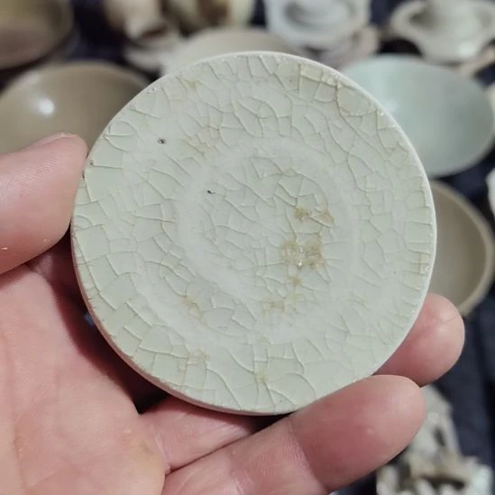 瓷片青花影青杯垫学习标本