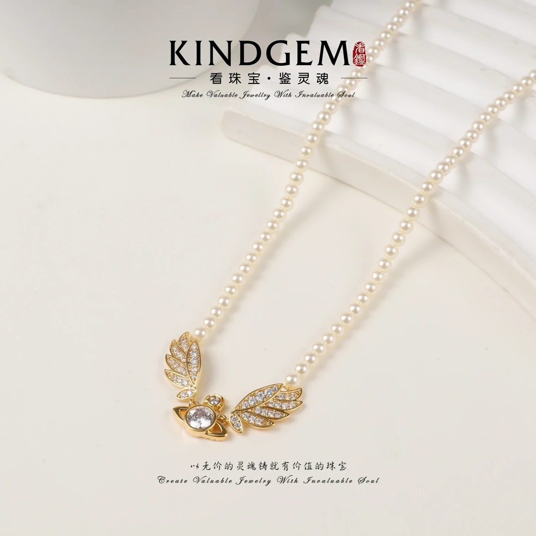 铜合金仿珍珠项链  KindGem 设计款珠珠时尚项链（45cm）C-41672