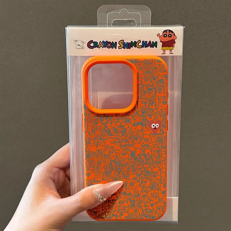 奥菲顿爱心人物合集适用iPhone16/15荔枝纹苹果14/13手机壳12套11