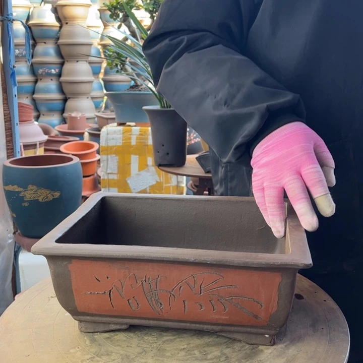 紫砂宜兴紫砂花盆花盆31红马槽