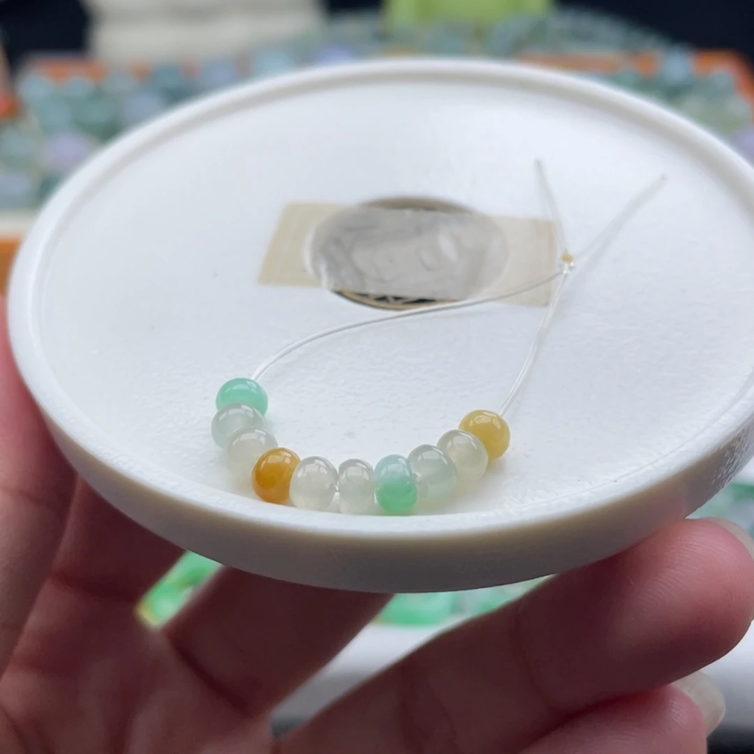 翡翠散珠天然缅甸翡翠a货一串4+