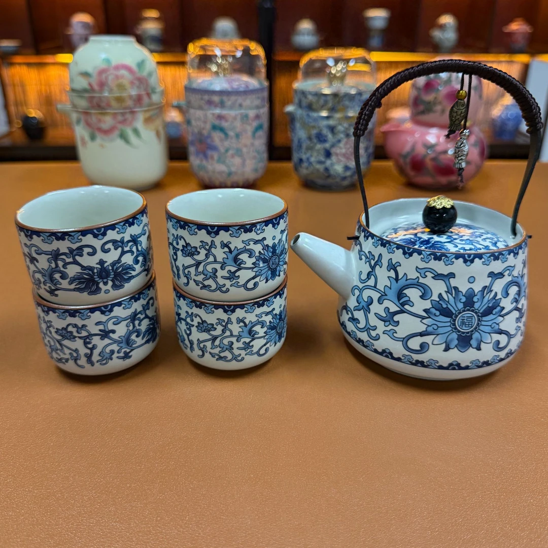 缠枝莲一壶四杯  XF702