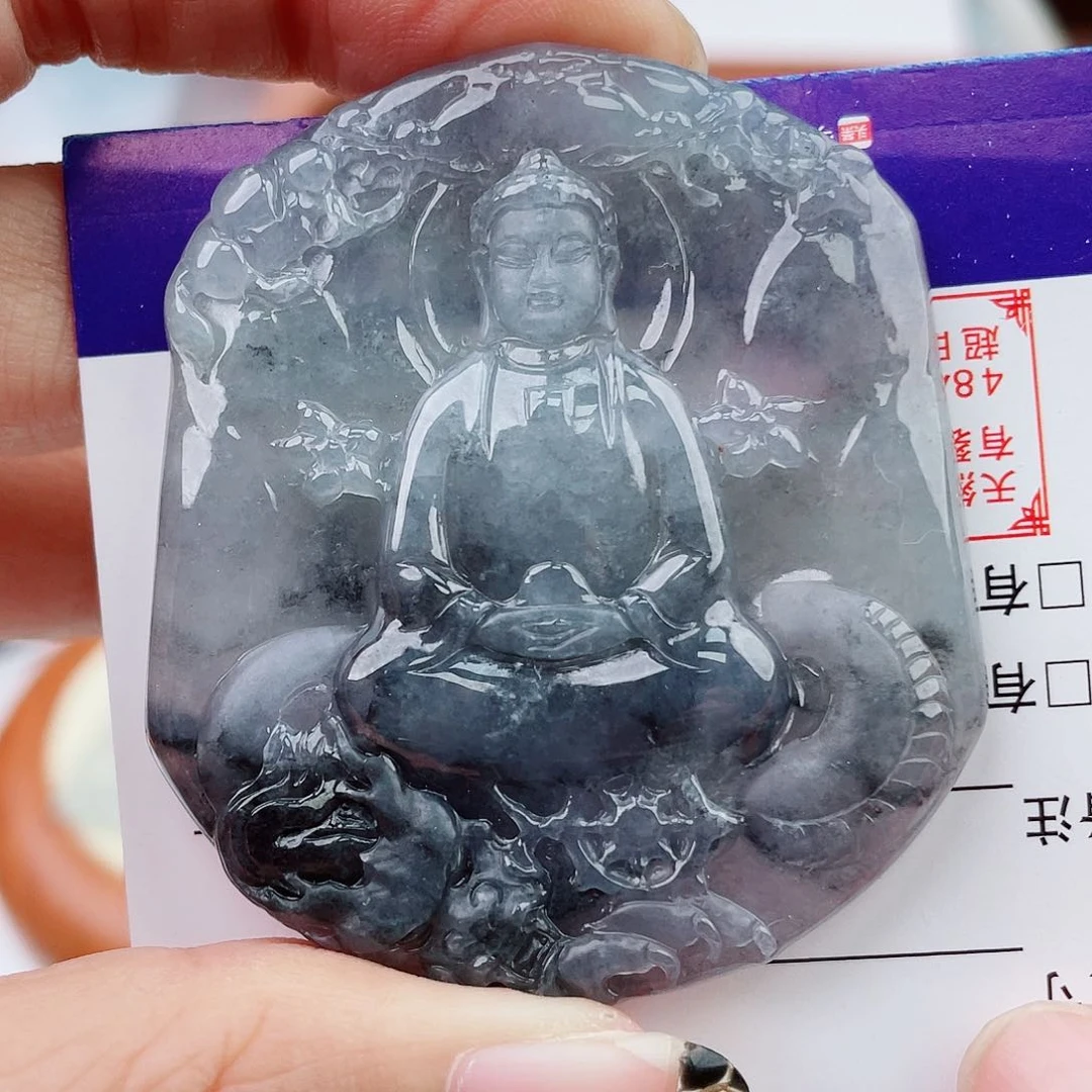 用***6翡翠未镶嵌颈饰冰乌鸡