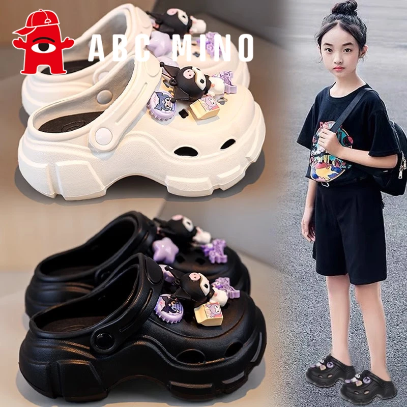 ABC MINO女童洞洞鞋2025秋季新款儿童外穿库洛米沙滩鞋耐脏凉拖鞋