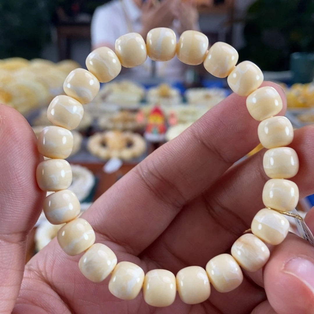 甜***气琥珀未镶嵌珠宝奇石9橘白蜡同料串10