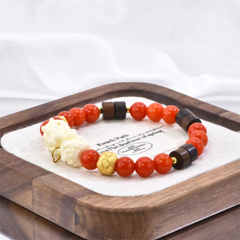 南红手链白度母南红玛瑙手串crystal-09