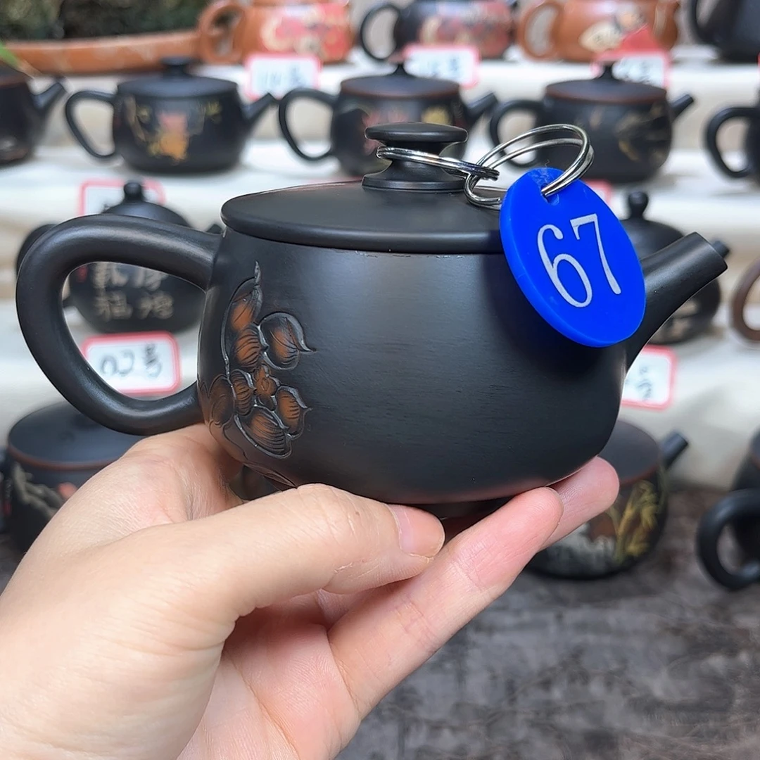 220毫升微微瑕纯手工浮雕大口