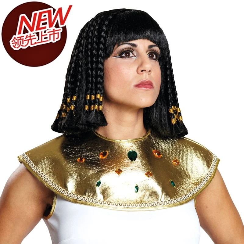 埃及艳后同款假发扎仿真金丝带辨子中分角色扮演表演舞台节目道具