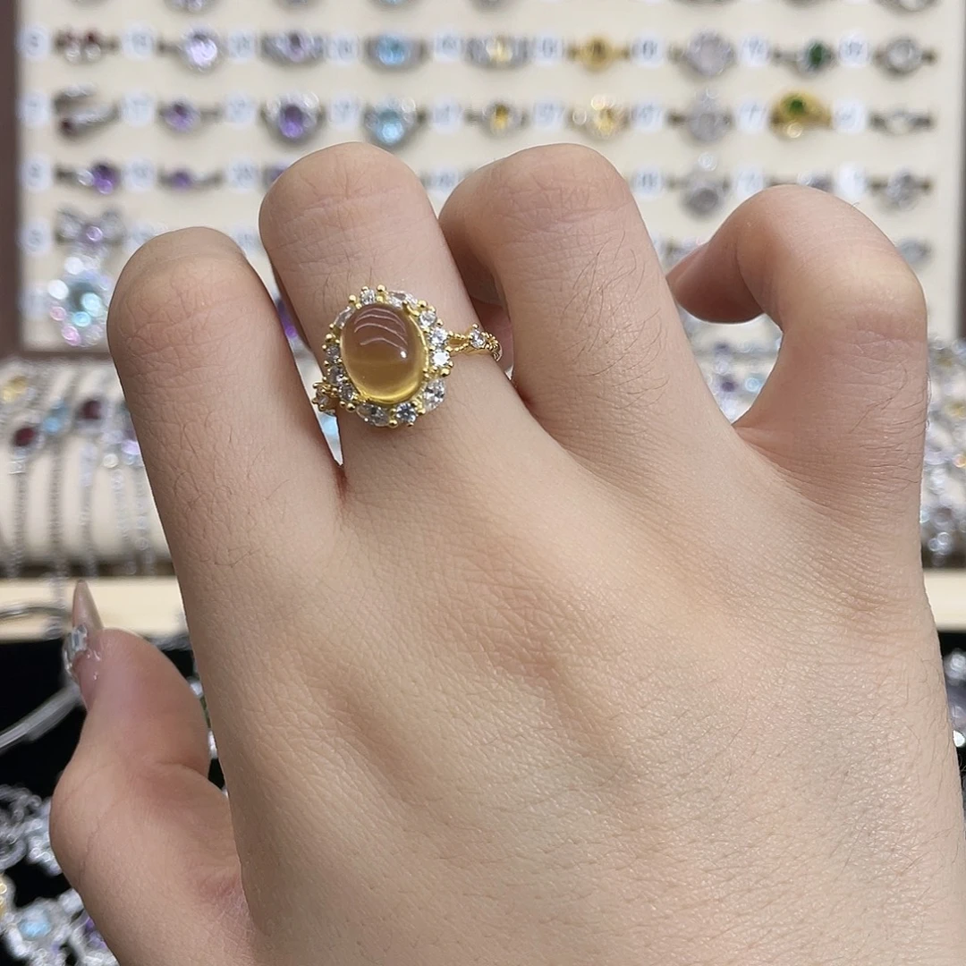 银S925镶嵌戒指黄晶