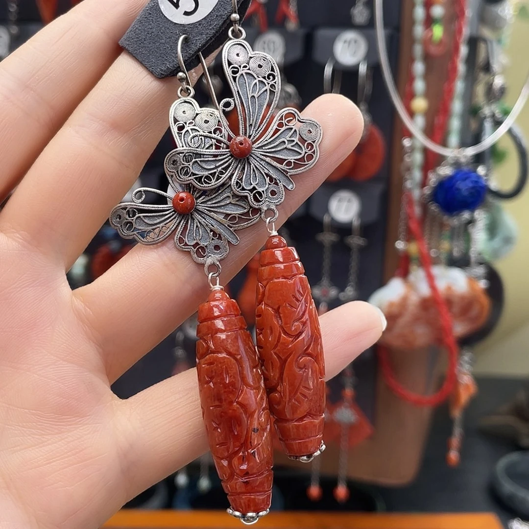 翡翠耳饰银S925镶嵌X****ﾉ992ghhhgy