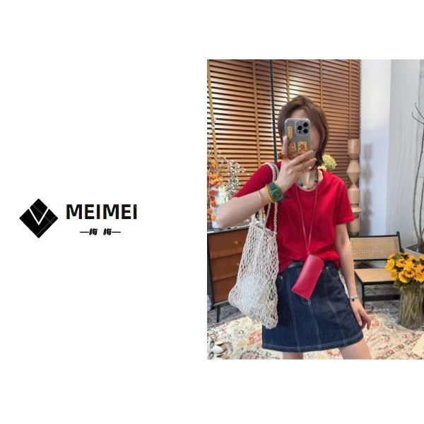 XMM《糖果色雪花棉t》夏季时尚休闲百搭舒适显瘦潮流雪花棉t-GZ7876