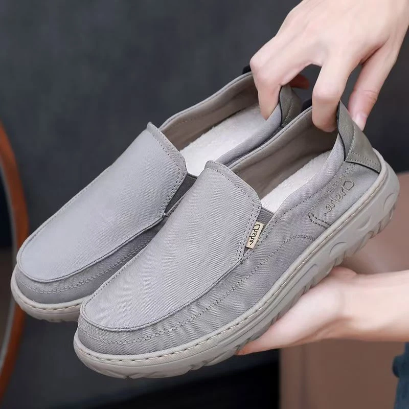 春秋新款老北京布鞋男鞋超轻软底透气爸爸鞋一脚蹬宽松休闲布鞋