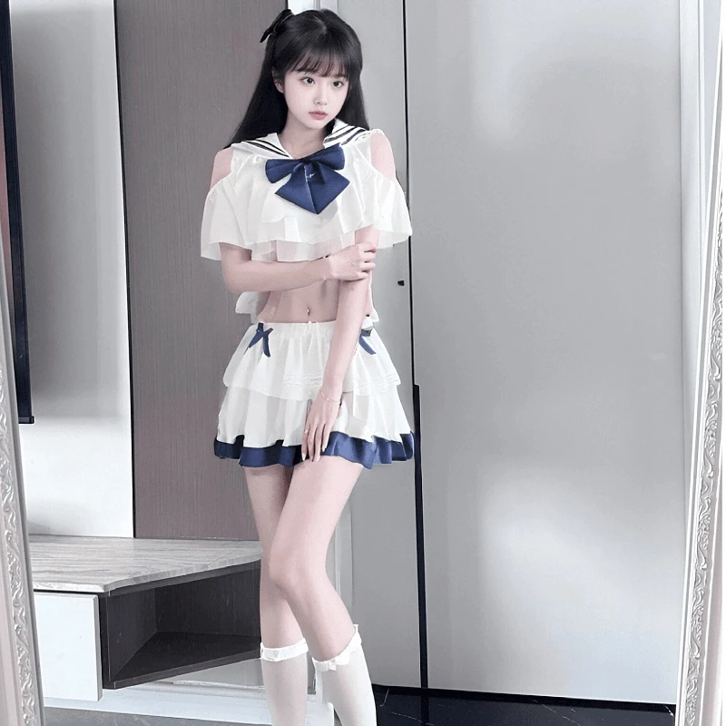 日系性感可爱约会学生装二次元纯欲性感睡衣女款情侣情侣战袍纯欲