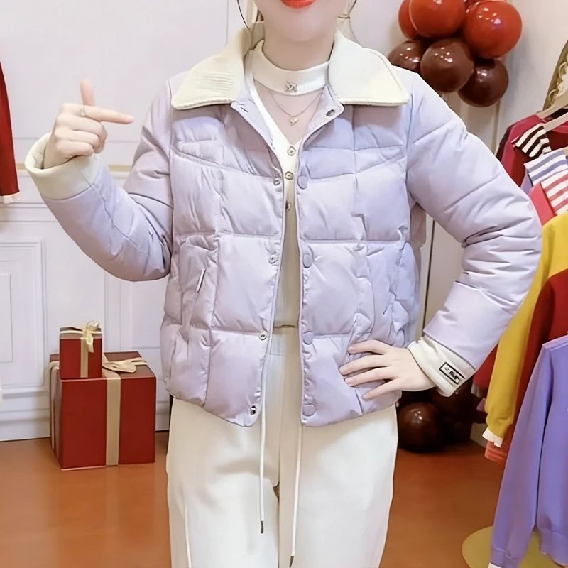 2025冬季新款女士小个子棉衣短外套时尚洋气百搭显瘦保暖羽绒棉服