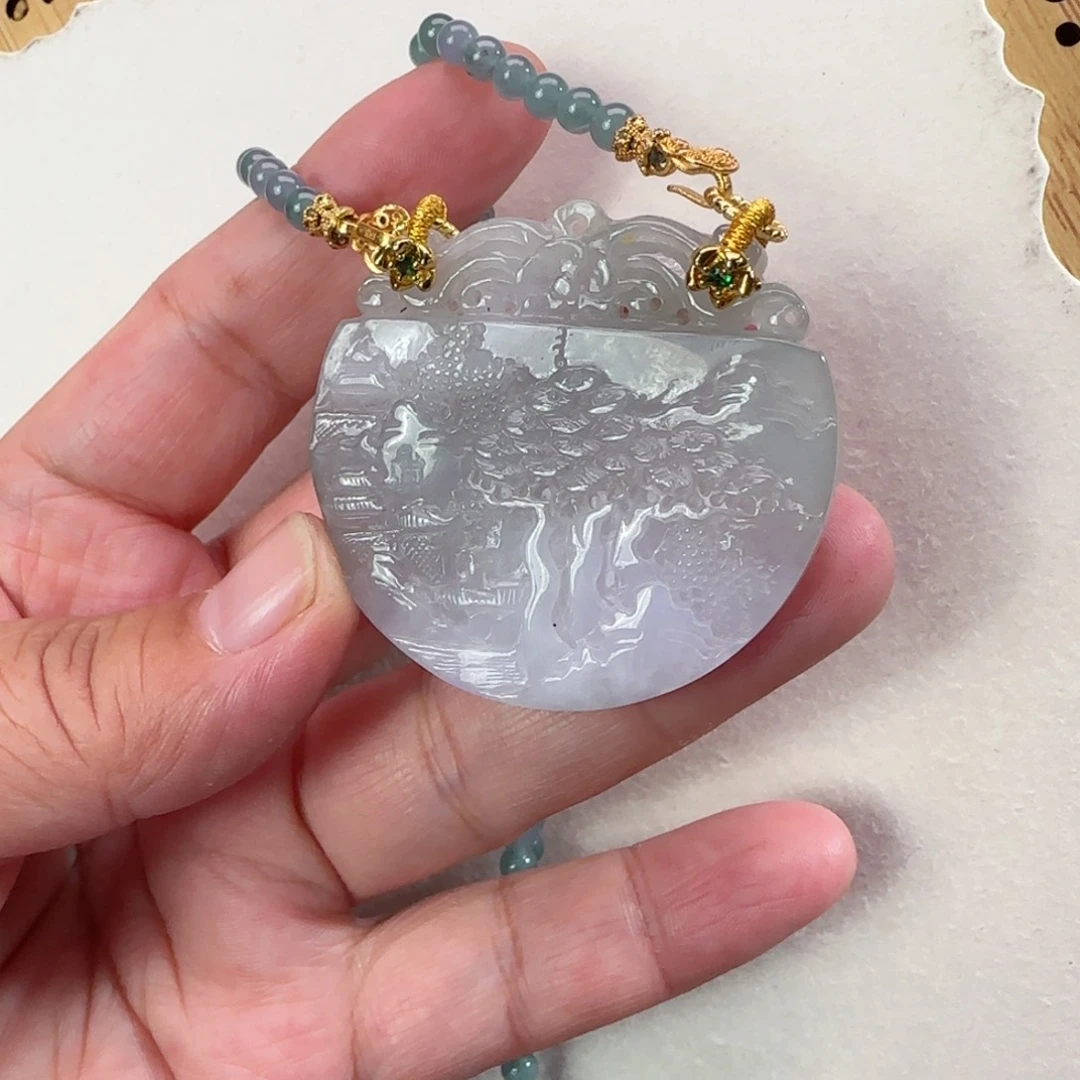 翡翠颈饰未镶嵌仿古