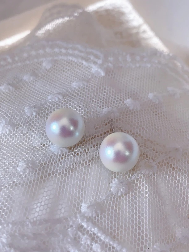 925银耳饰 925银针正圆10mm➕轻奢时尚耳钉