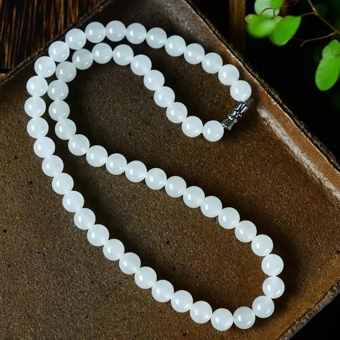 新疆料和田玉冰羊脂妈妈链卡8mm
