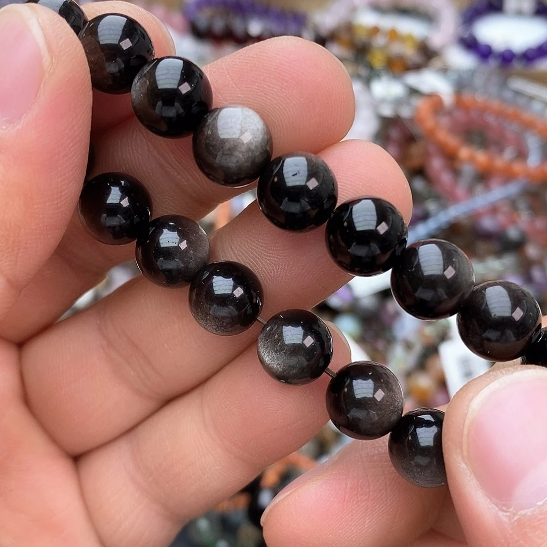 黑曜岩手链未镶嵌手链