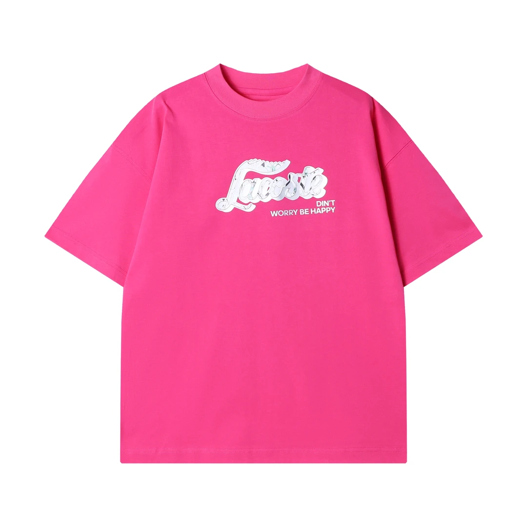 夏季新款时尚个性韩版撞色立体字母印花圆领短袖T恤痞帅百搭上衣