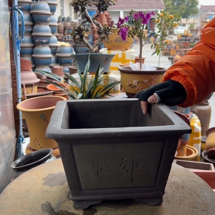 紫砂宜兴紫砂灰四方25