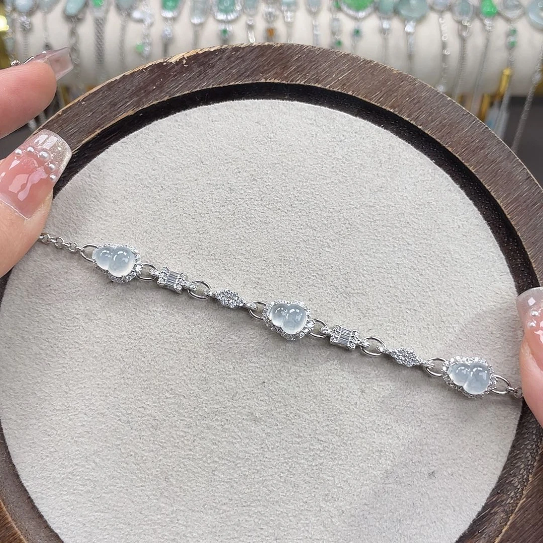 翡翠银S925镶嵌手链