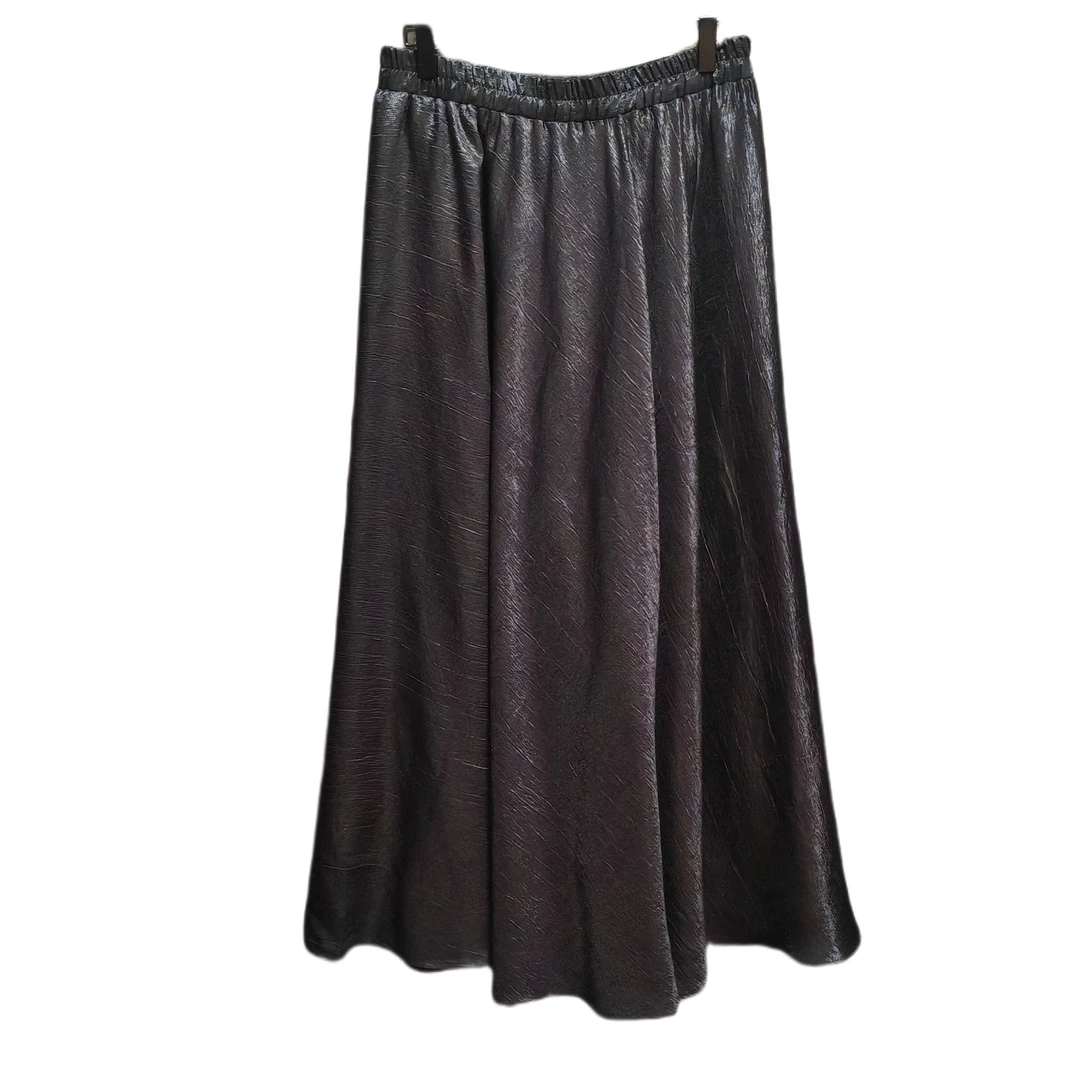 圆圆大码《黑粼粼》醋酸大摆裙（古风墨染上衣香，黑印裙身韵味长）