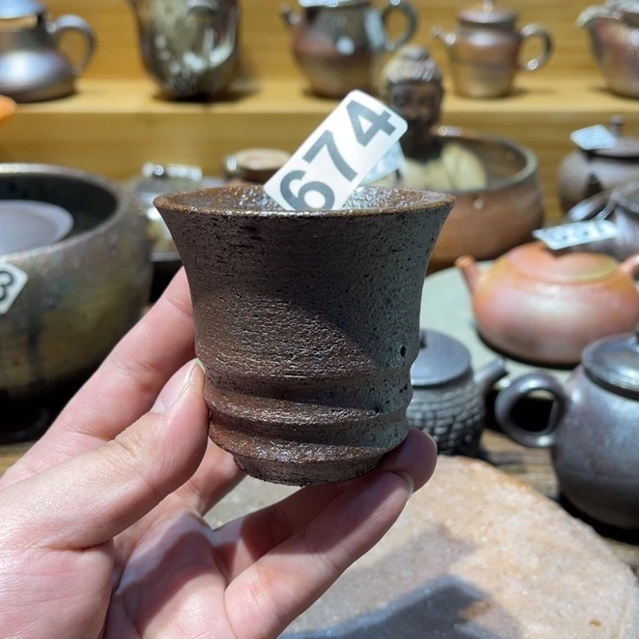 手工制作柴烧茶杯674