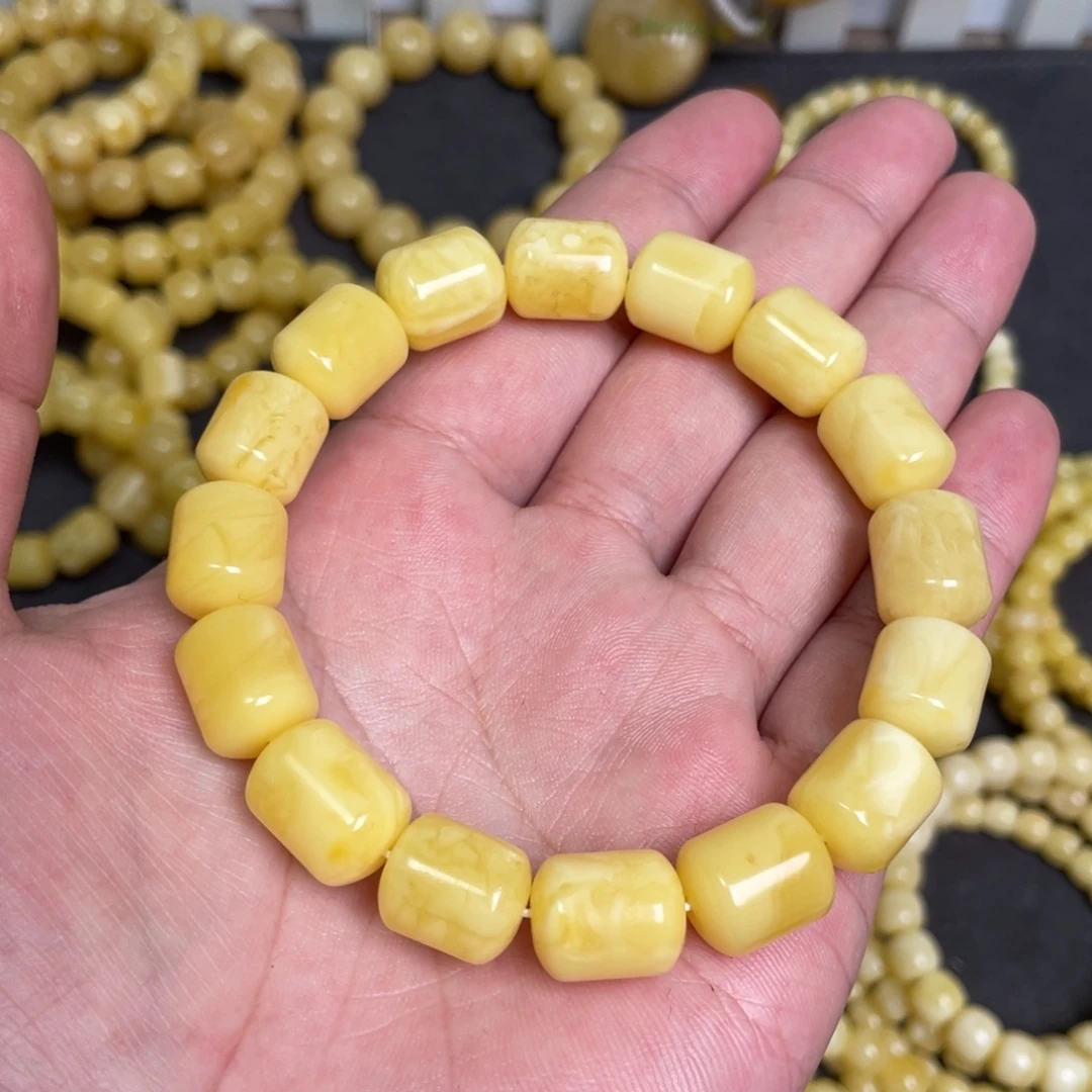 蜜蜡未镶嵌裸石蜜蜡竹节手串11mm