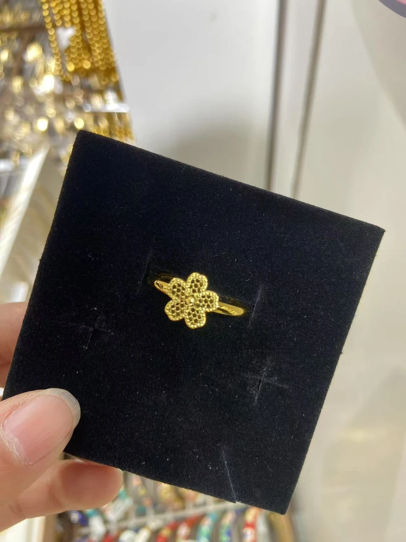 钛钢婚庆饰品 钛钢五瓣花戒指