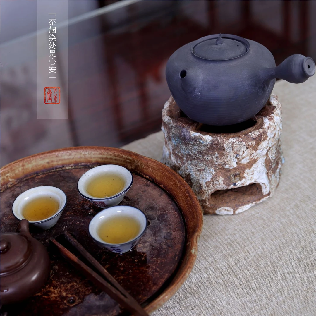 九希堂潮汕手捏老岩泥古陶风炉围炉煮茶家用炭炉功夫茶陶泥炉手作