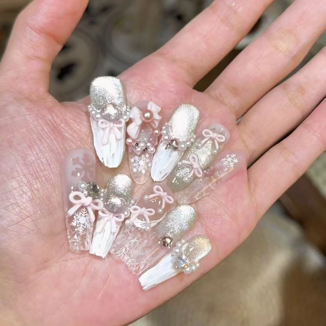 《雪儿》JIUJIU系列纯手工穿戴甲可拆卸美甲贴片轻奢高级感穿戴甲