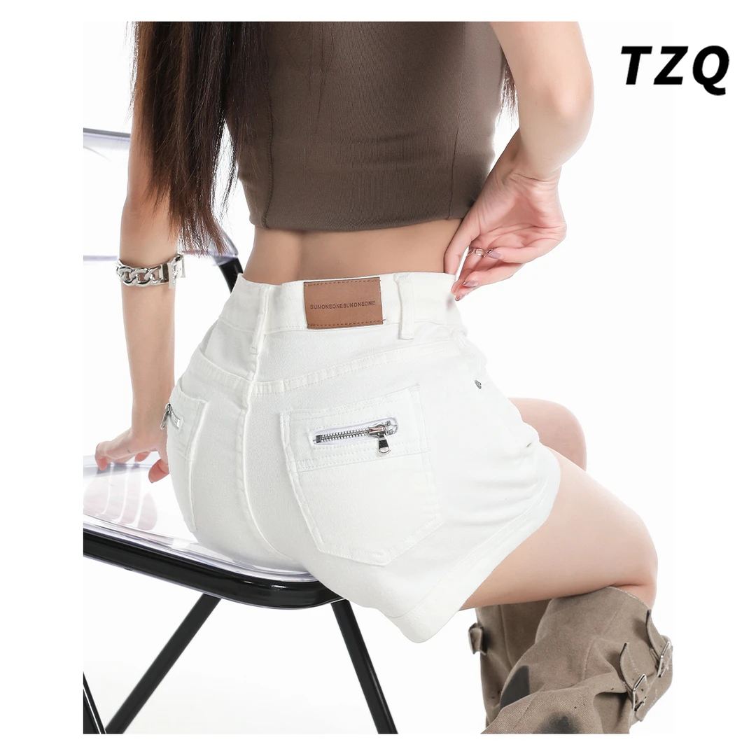 高腰牛仔短裤女夏季2025新款设计宽松显瘦美式辣妹热裤TZQ2562835