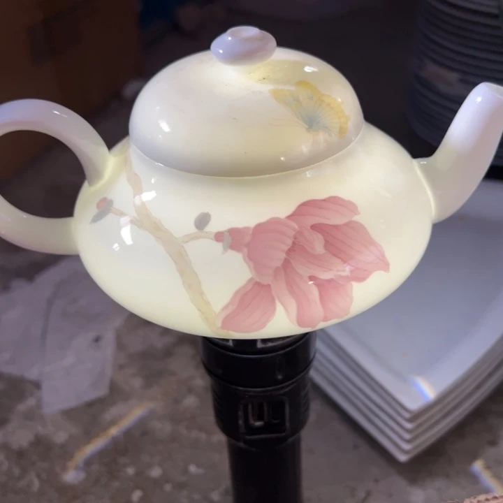 手绘大球泥300毫升茶壶