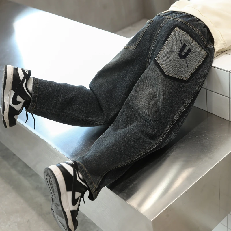 男童牛仔裤春装老爹裤子中大童春秋新款儿童休闲韩版长裤春季宽松