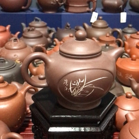 紫砂茶壶老*老紫泥掇只