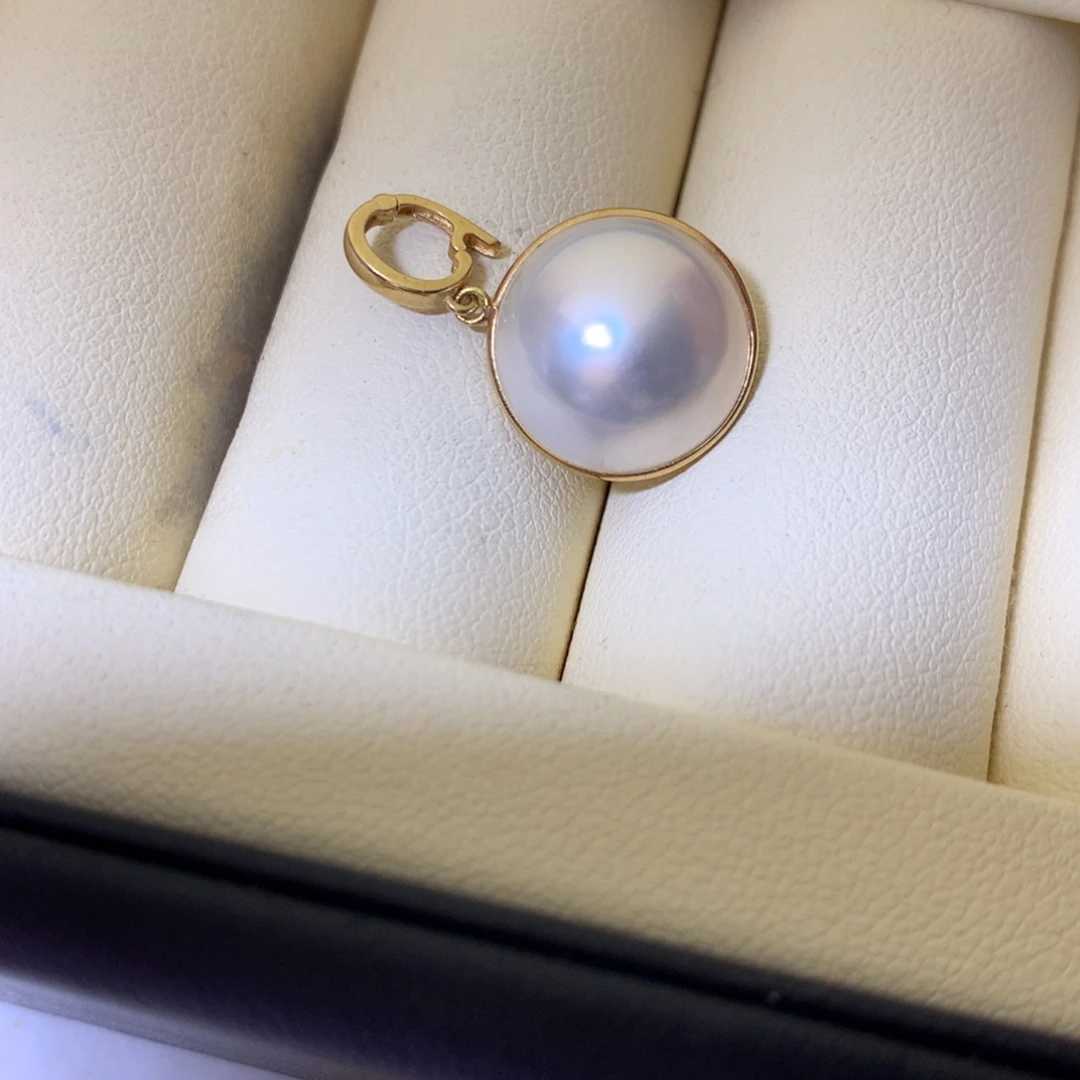 吊坠(不含链)18K金镶嵌拼合珍珠（马贝珠）