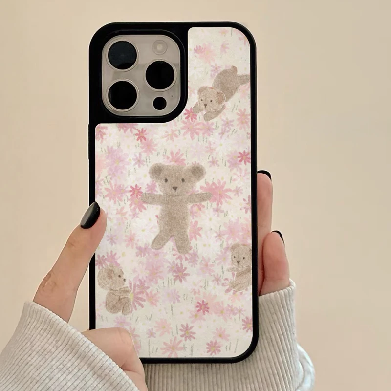 卡通小熊适用苹果16手机壳iphone15promax新款14女13防摔12创意11