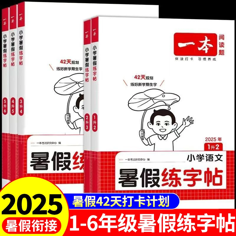 25新一本暑假专项练字帖小学语文暑假阅读口算衔接练字帖每日一练