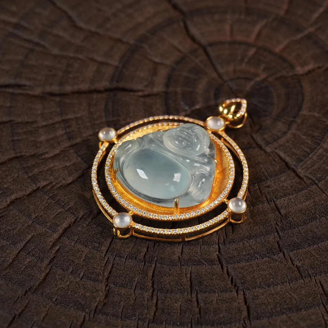 翡翠冰种弥勒吊坠 A1080