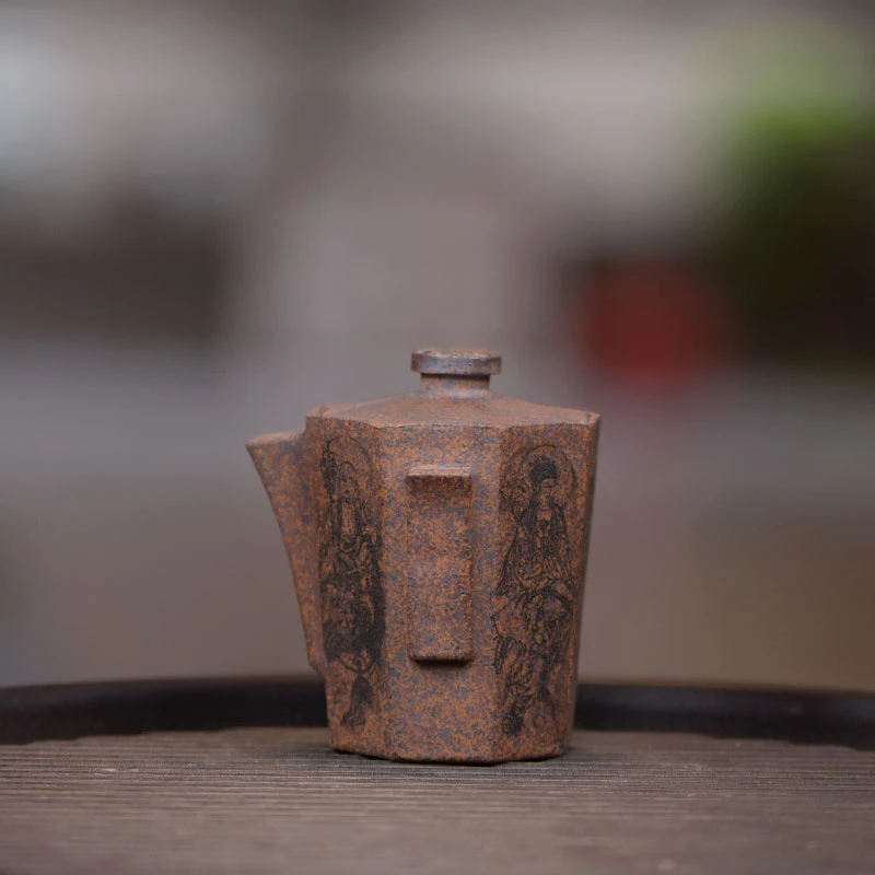阎记抟砂 柴烧 八方手抓 刻绘 EES74 13 646