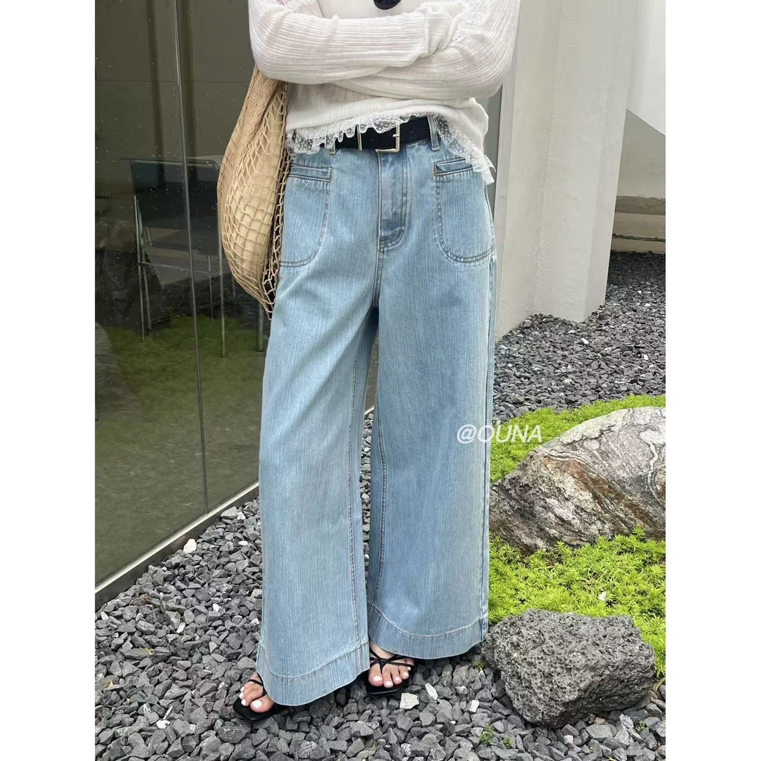 5150#OUNA#【宝藏单品！】设计感显瘦牛仔裤（配腰带）(福利)