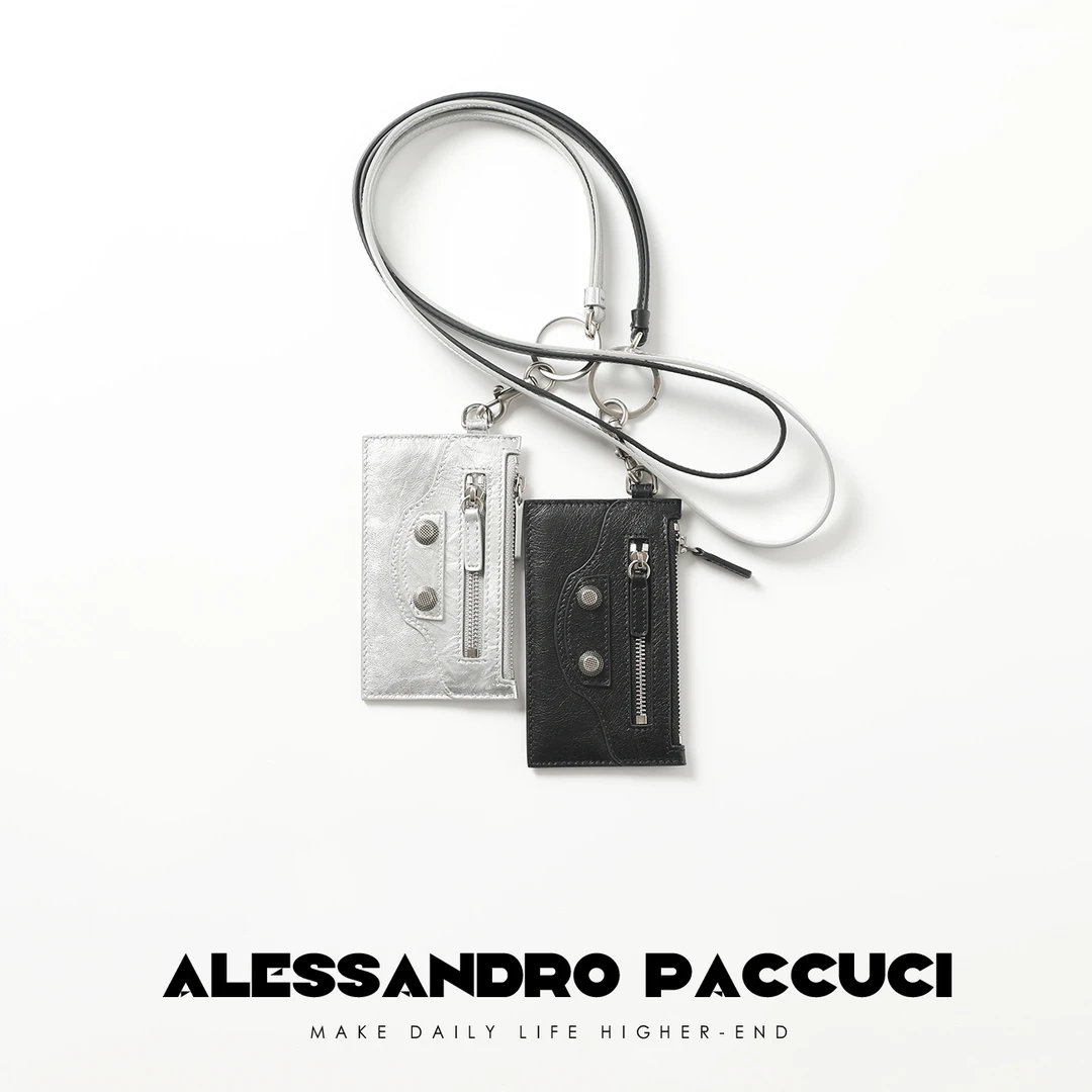 AP洛哥25201X牛皮+羊皮可拆卸肩带时尚百搭挂颈式钱包钥匙包