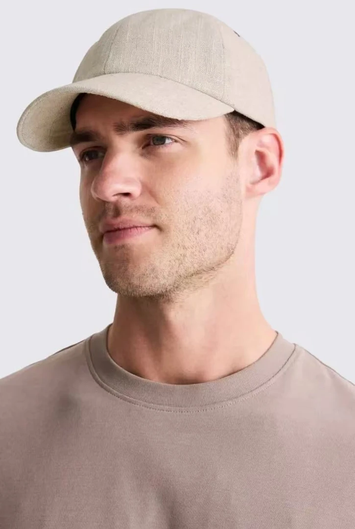 西班牙快时尚 超凉快 54%亚麻 情侣夏季透气麻料棒球帽-qs3344