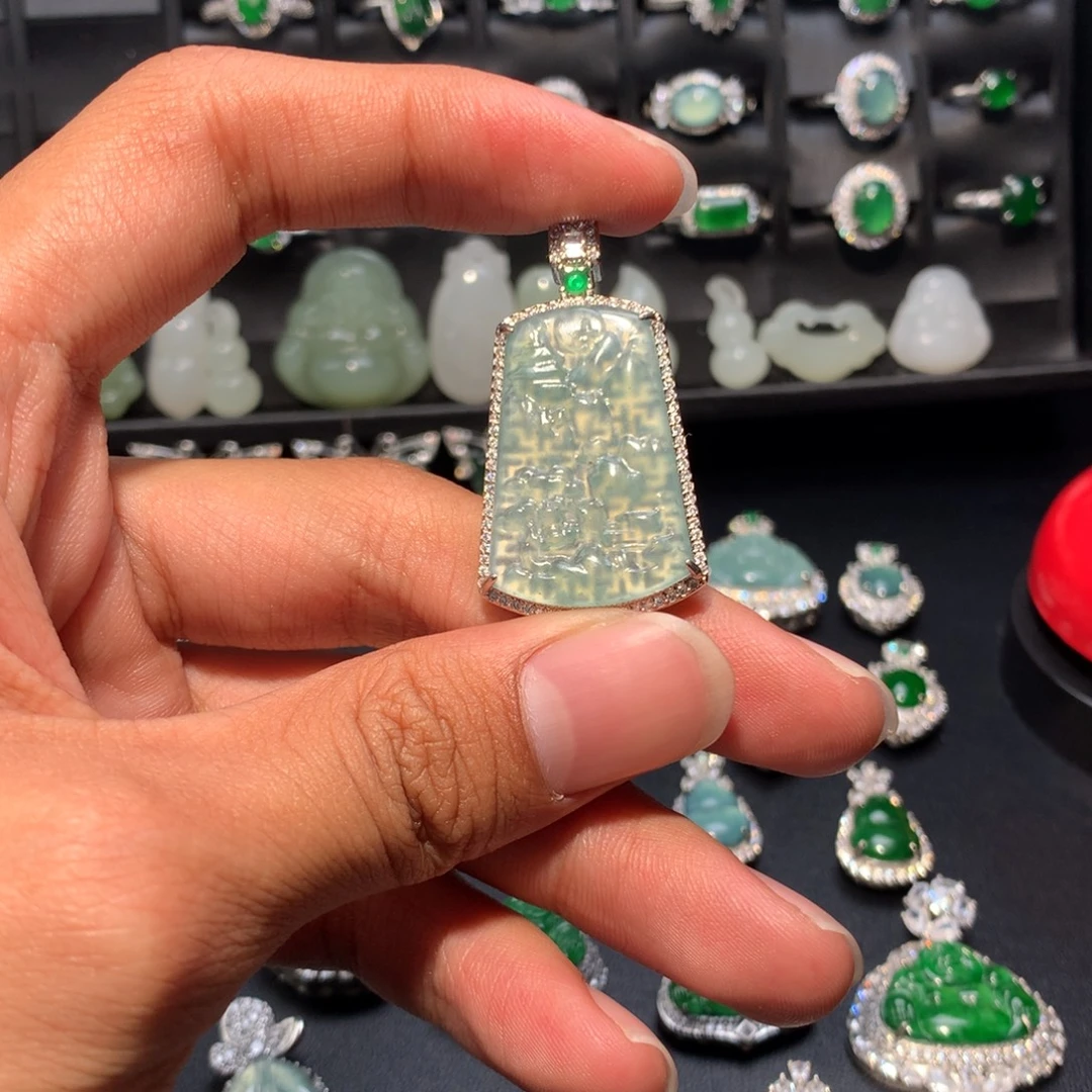 翡翠未镶嵌吊坠(不含链)