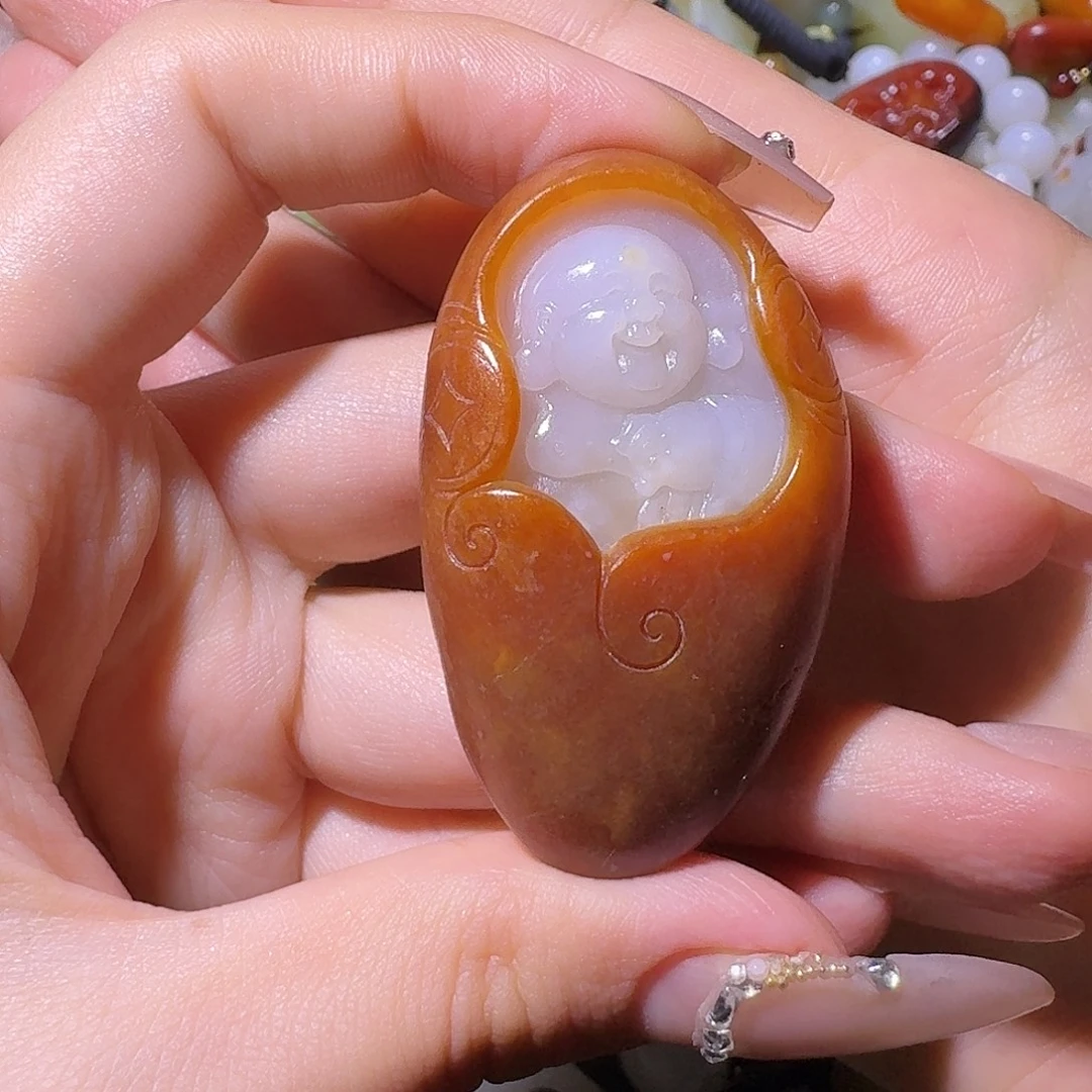 独***风和田玉未镶嵌挂件