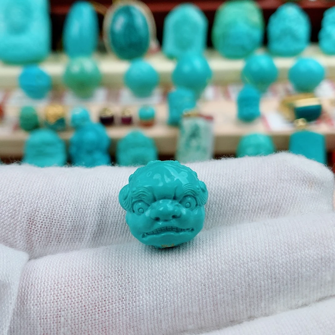 绿松石未镶嵌配饰狮子